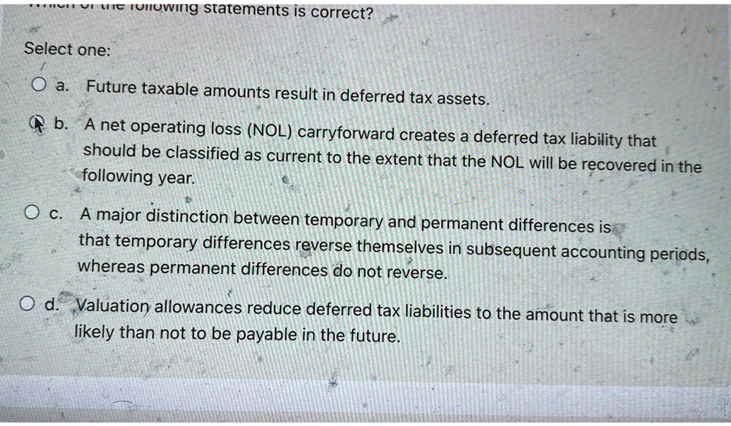 Which Of The Following Creates A Deferred Tax Liability