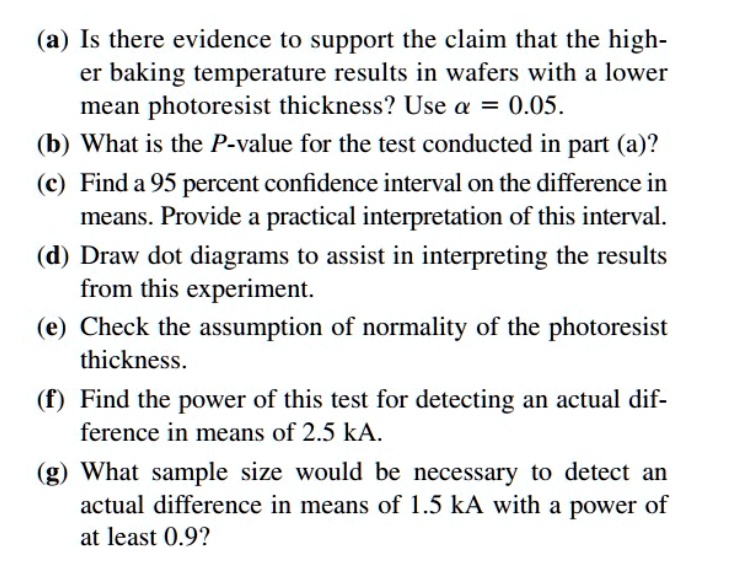 SOLVED Is there evidence to support the claim that the high er baking