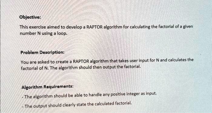 SOLVED: Please use RAPTOR and show the flowchart for the answer using a ...