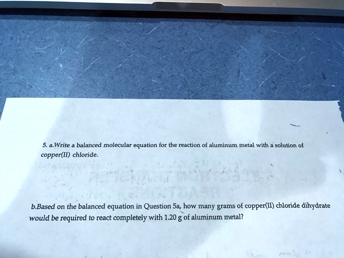 SOLVED a. Write a balanced molecular equation for the reaction of