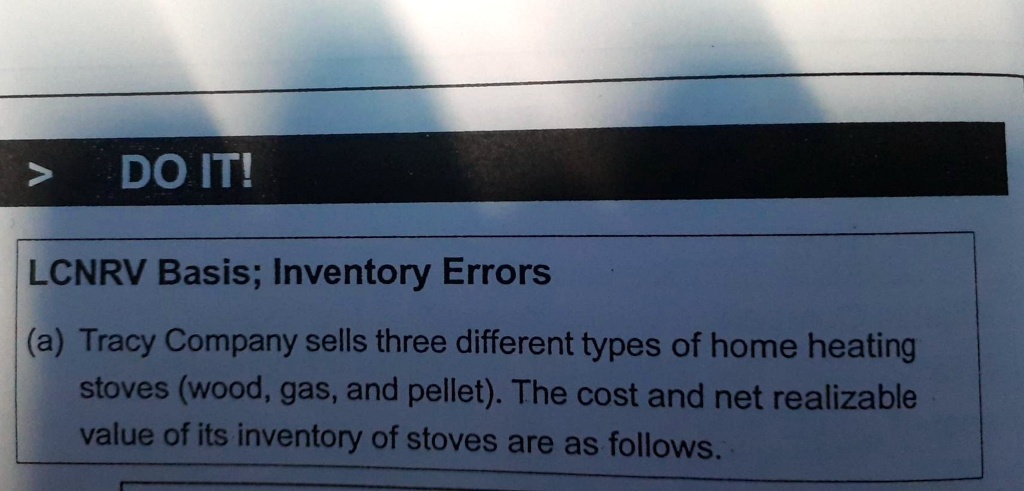 SOLVED: DOIT! LCNRV Basis; Inventory Errors (a) Tracy Company sells ...