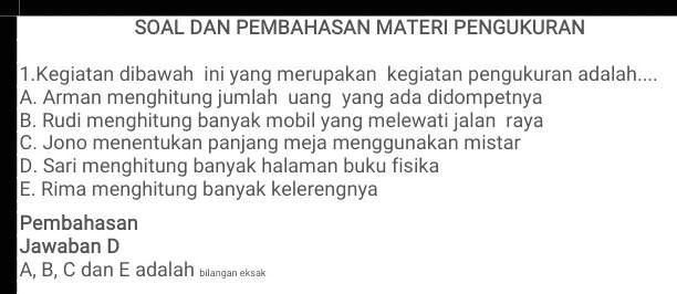 SOLVED: Maaf Mau Nanya, Ini Kenapa Jawabannya Bisa D Ya? Iya Saya Tau ...