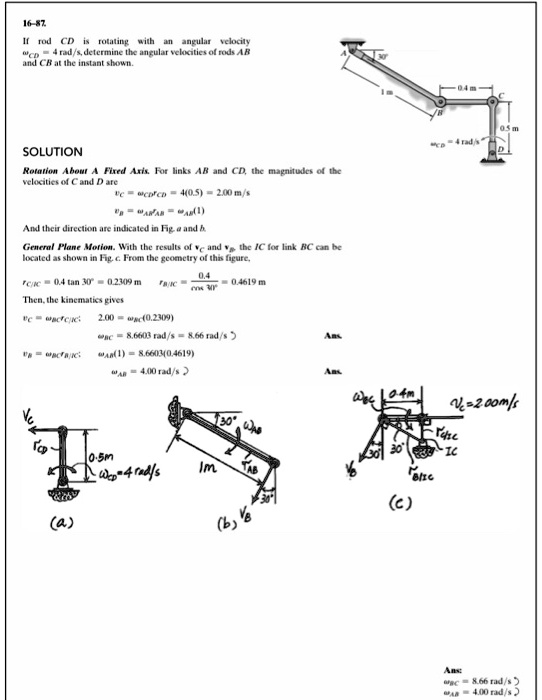 SOLVED: when should we use the ic? 16-87. If rod CD is rotating with an ...