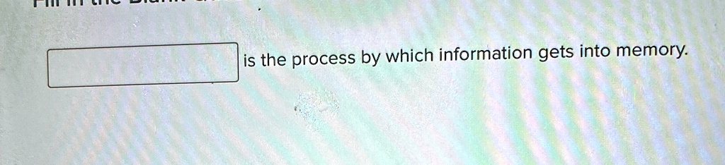  is the process by which information gets into memory.