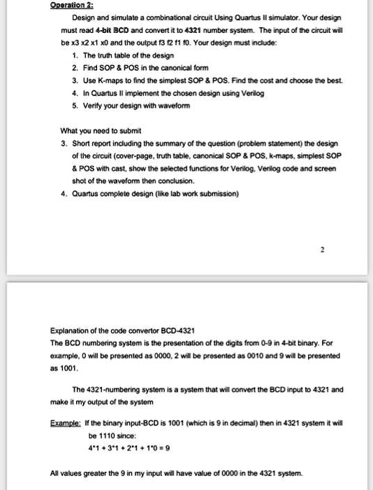 Design And Simulate A Combinational Circuit Using Quartus II Simulator ...