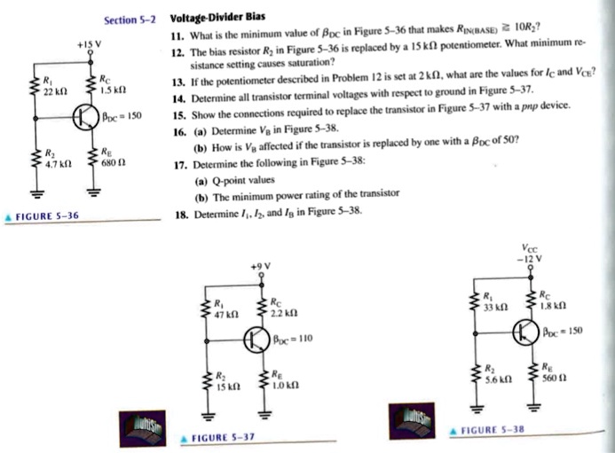SOLVED Section 52 VoltageDivider Bias +15V 12. The bias resistor R