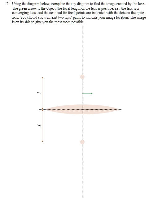 2. Using the diagram below, complete the ray diagram to find the image ...