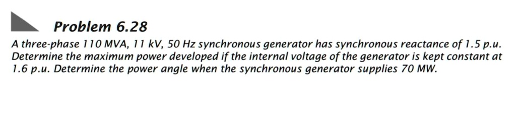 A three-phase 110 MVA, 11 kV, 50 Hz synchronous generator has a ...