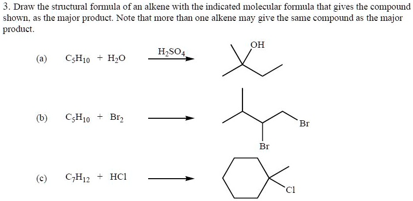 Solved Draw The Structural Formula Of An Alkene With The Indicated
