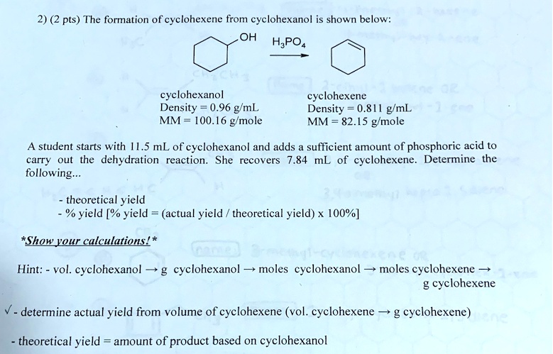 cyclohexanol dehydration