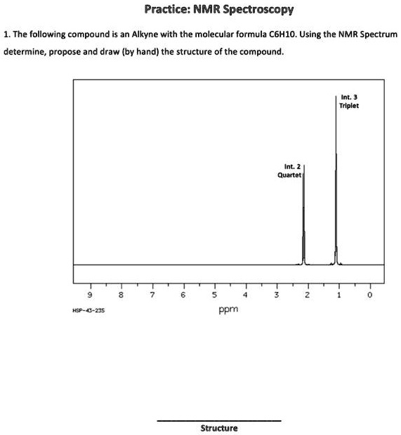 SOLVED Practice NMR Spectroscopy 1. The following compound is an