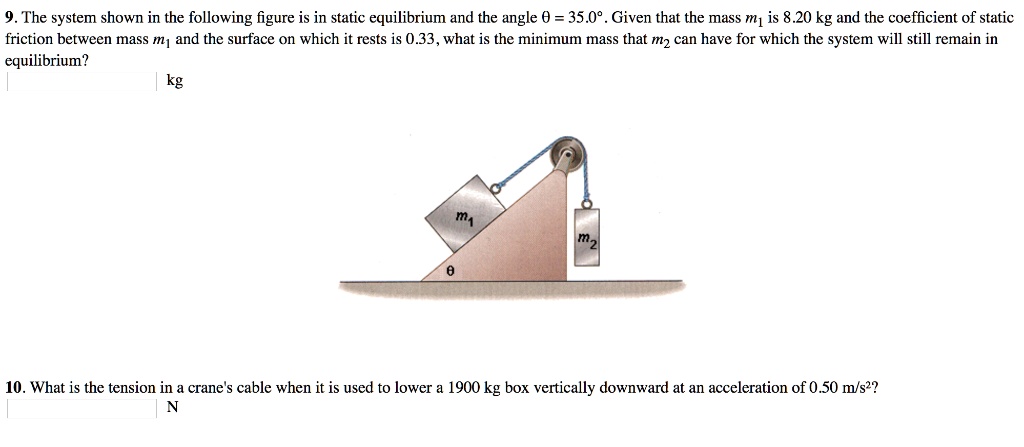 9. The system shown in the following figure is in static equilibrium ...