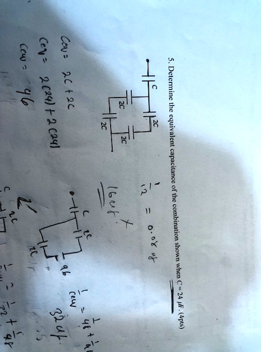 5. Determine the equivalent capacitance of the combination shown when C ...