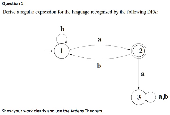 SOLVED: Derive A Regular Expression For The Language Recognized By The ...