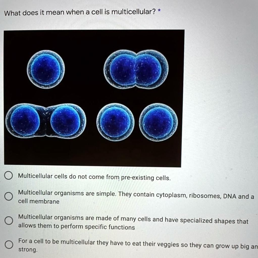 SOLVED "What does it mean when a cell is multicellular? I only have 5