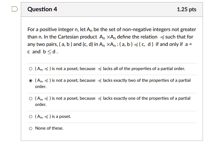 question 4 125 pts for a positive integer n let an be the set of non ...