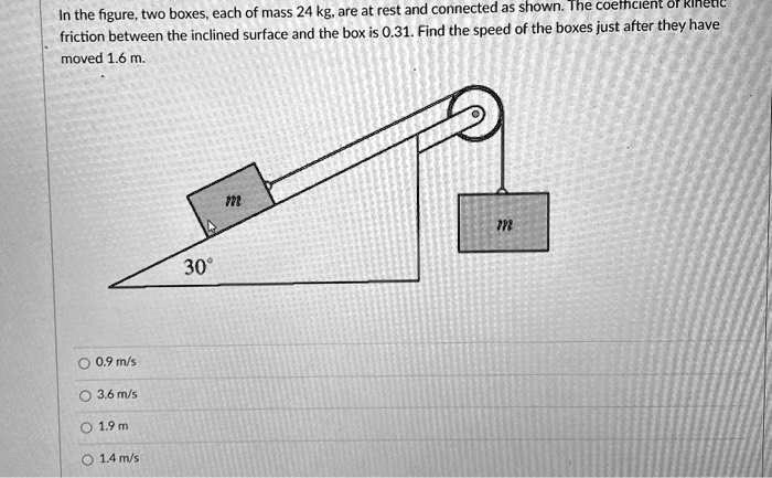 in the figure two boxes each of mass 24 kg are at rest and connected as ...