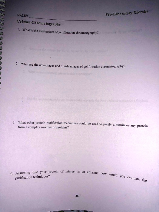 SOLVED PreLaboratory Exercise NAME Column Chromatography What is the