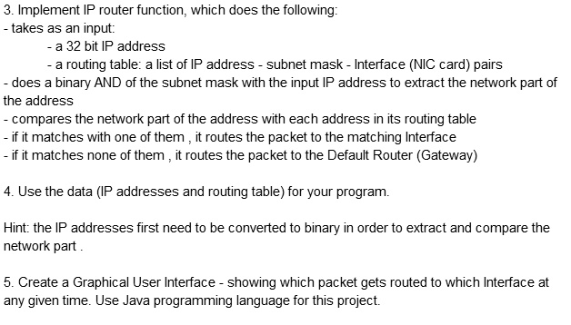 SOLVED: Implement IP router function, which does the following: - Takes ...