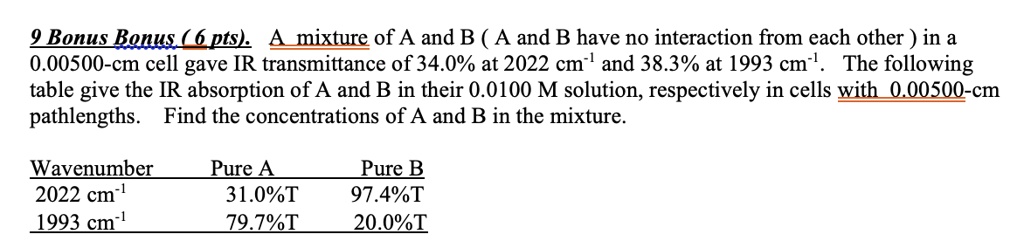 SOLVED: 9 Bonus Bonus ( 6 Pts) Mixture Of A And B ( A And B Have No ...