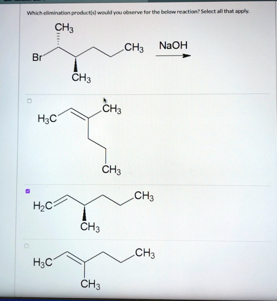 SOLVED: Which elimination product(s) would you observe for the below ...