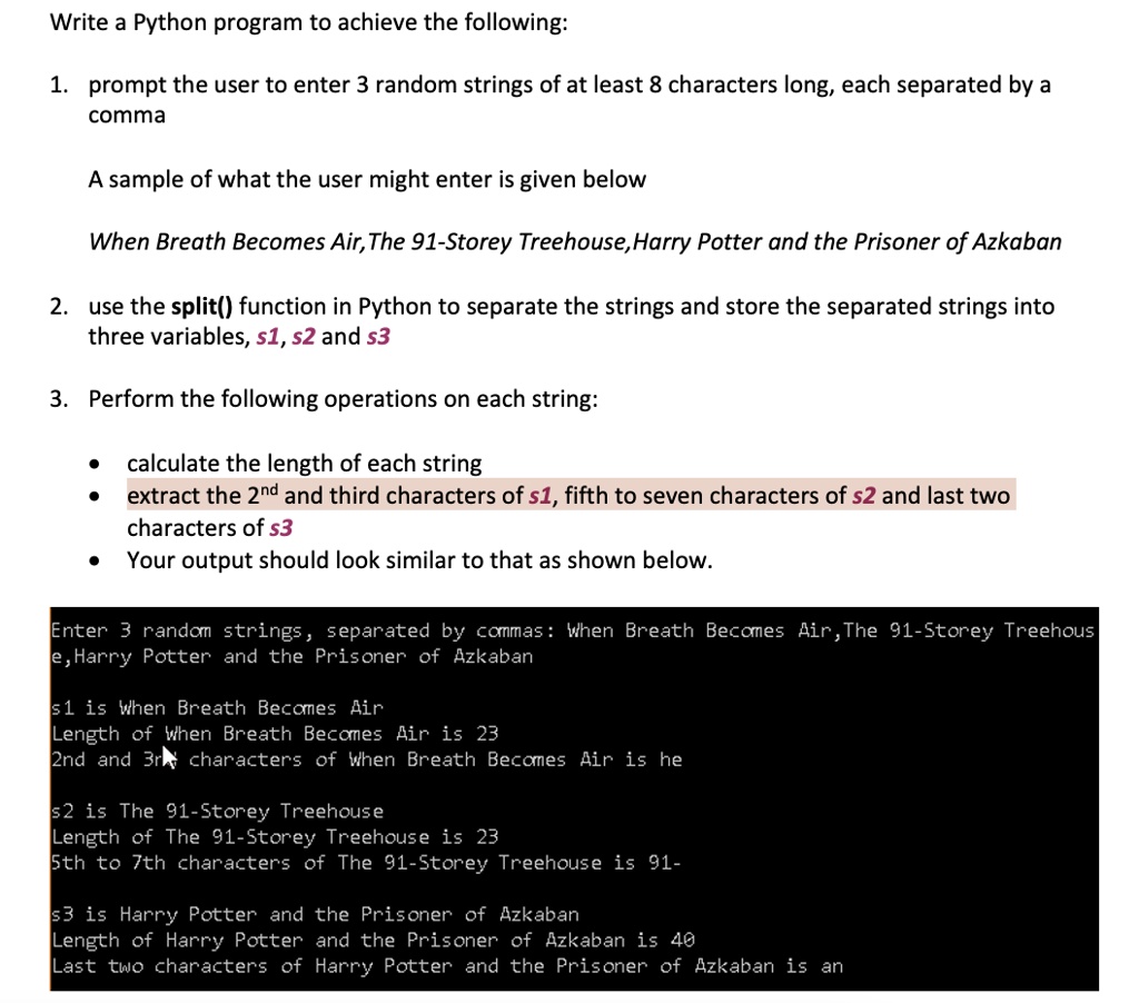 SOLVED: Write a Python program to achieve the following: 1. Prompt the ... image.