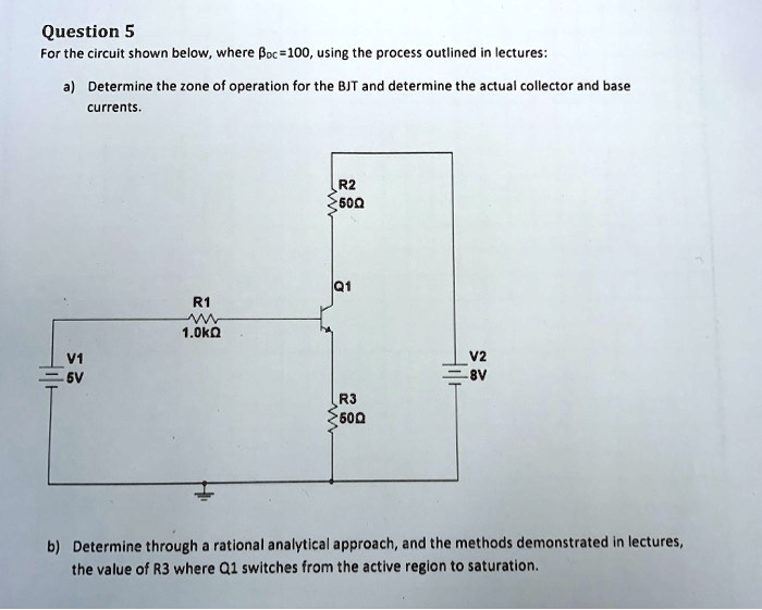 Question 5: For the circuit shown below, where R2 = 50Î©, R1 = 1.0kÎ ...