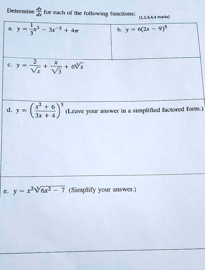 Delermine For Each Of The Following Functions 1 2 3 Itprospt