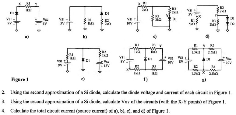 Diode R1 Vs R3 X R1 Y X R1 R2 1k? 2k? R3 VS1 + D1 2k? 2k? D1 5V R2 Y X Y VS1 + 9V VS2 ...