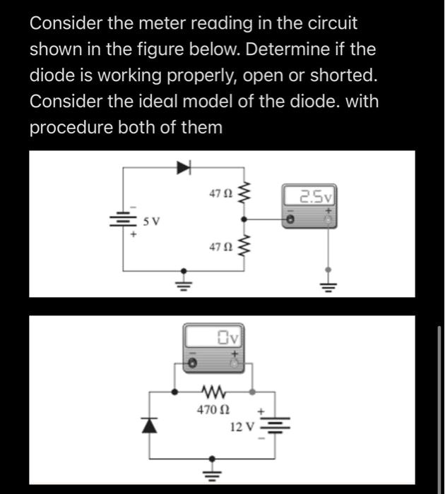 SOLVED Consider the meter reading in the circuit shown in the figure