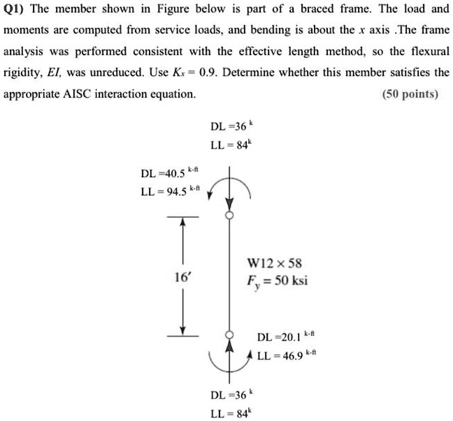 Q1) The member shown in Figure below part of a brace… - SolvedLib