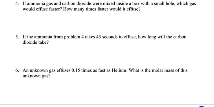 SOLVED: If ammonia gas and carbon dioxide were mixed inside box with ...