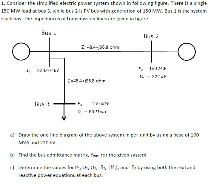 1 consider the simplified electric power system shown in following ...
