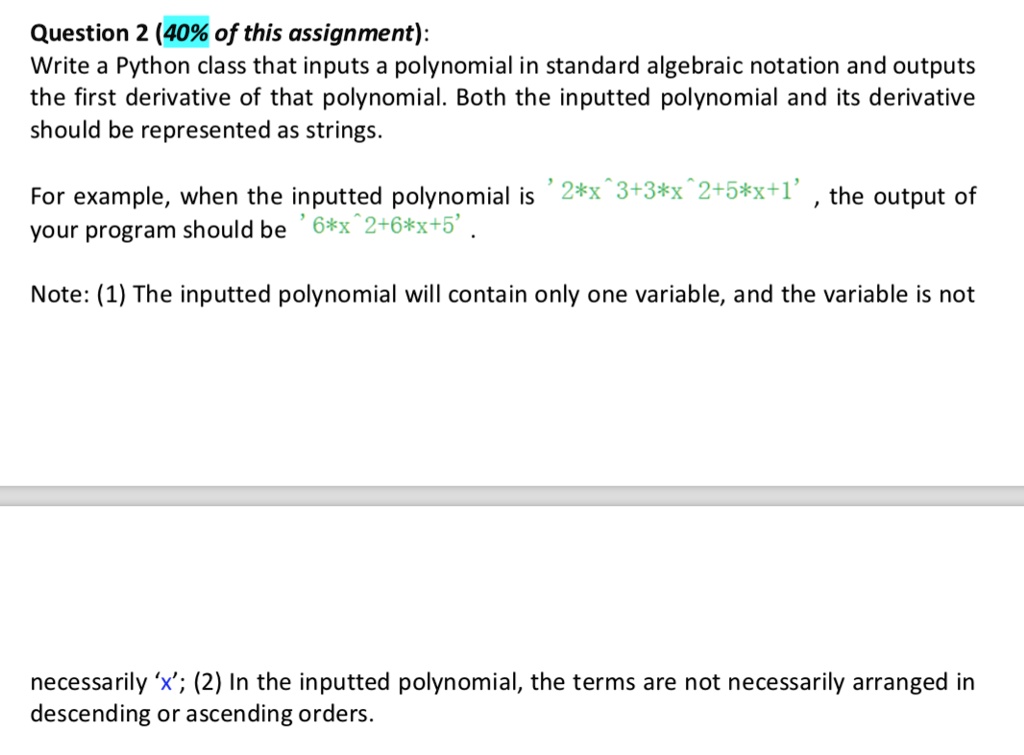 polynomial python assignment expert