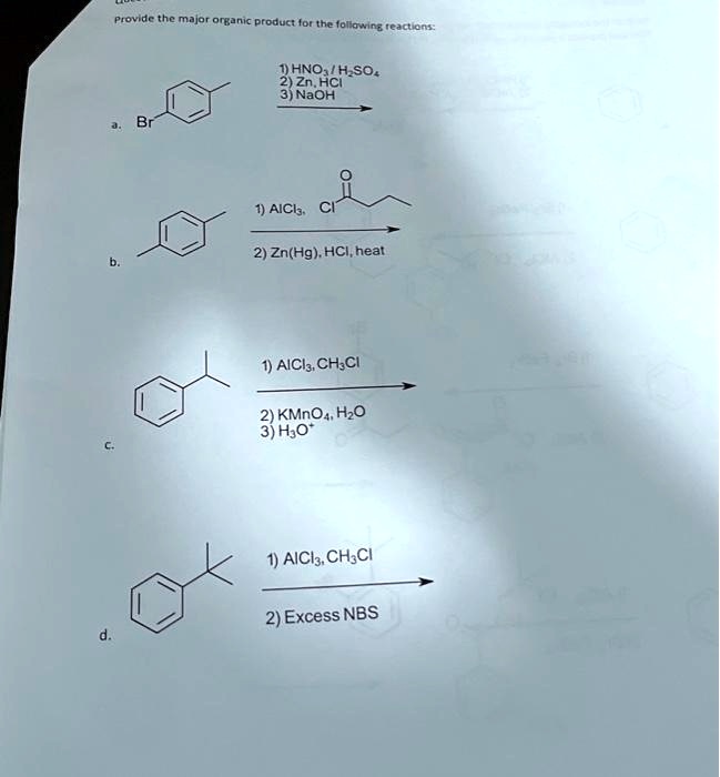 SOLVED: Texts: Provide the major organic product for the following ...