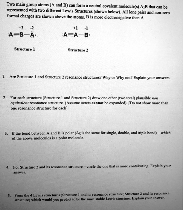 two main group atoms a and b can form ncutral covalent molccules ab ...