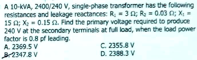 a-10-kva-2400-240-v-single-phase-transformer-has-the-following
