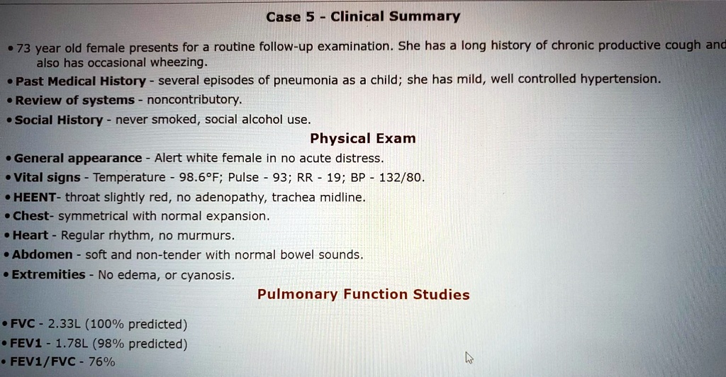 SOLVED Give a differential diagnosis. Explain the abnormal labs. What