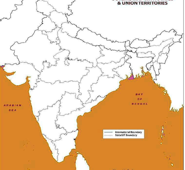 SOLVED: 7. On the outline map of India, locate and label the following ...