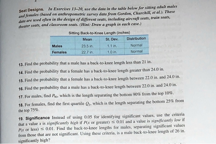 Seating Rake Formula SOLVED: In Exercises 13-20, use the data in the table below for sitting ...