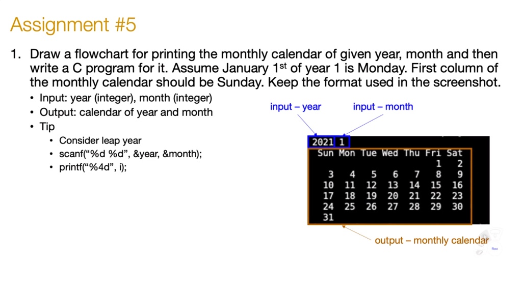 SOLVED: Assignment #5 1. Draw a flowchart for printing the monthly ...