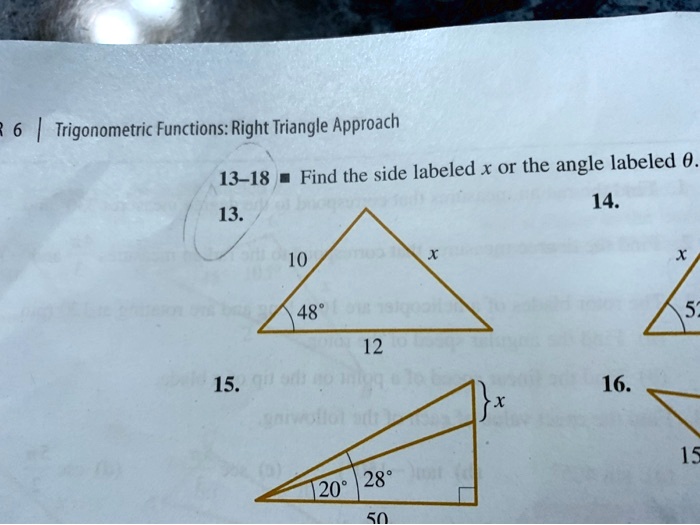 trigonometric functions right triangle approach 13 18 find the side ...
