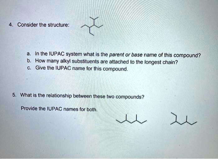 Consider the structure in the iupac system what is the...