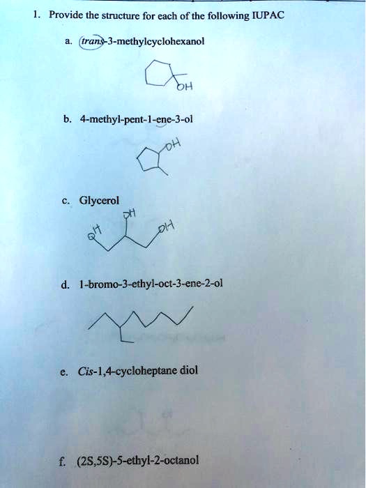 SOLVED Provide the structure for each of the following IUPAC (trans 3