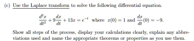 SOLVED: Use the Laplace transform to solve the following differential ...