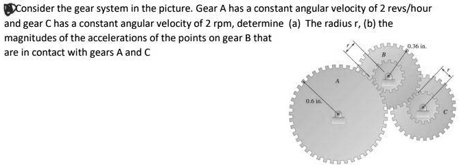 Solved: Consider The Gear System In The Picture. Gear A Has A Constant 