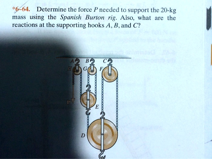 SOLVED 6 64. Determine the force P needed to support the 20 kg