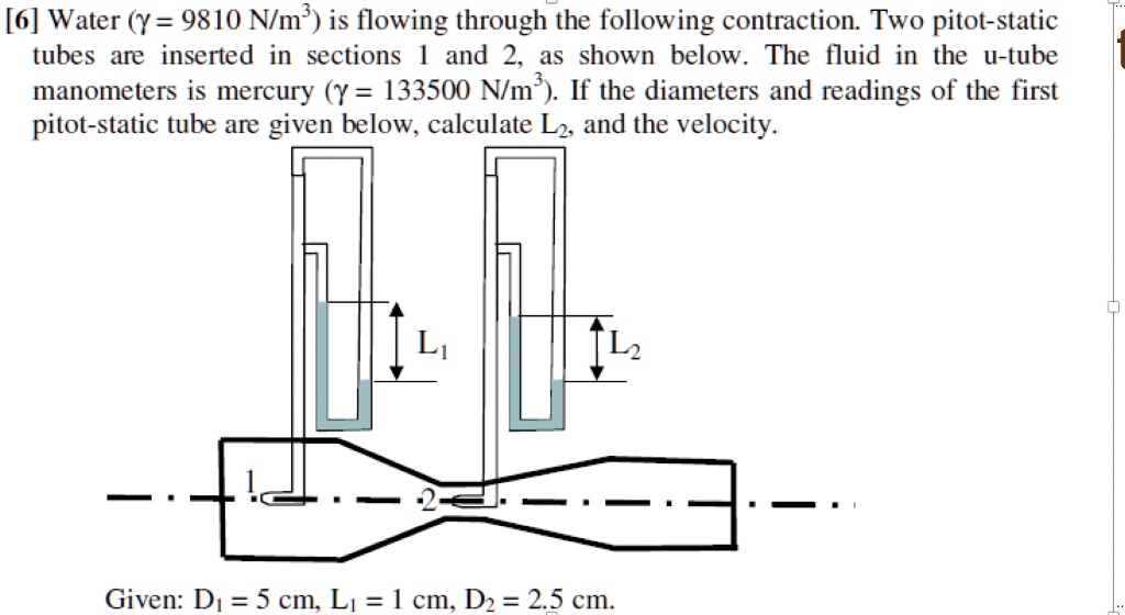 [GET ANSWER] [6] Water (? = 9810 N/m³) is flowing through the following ...