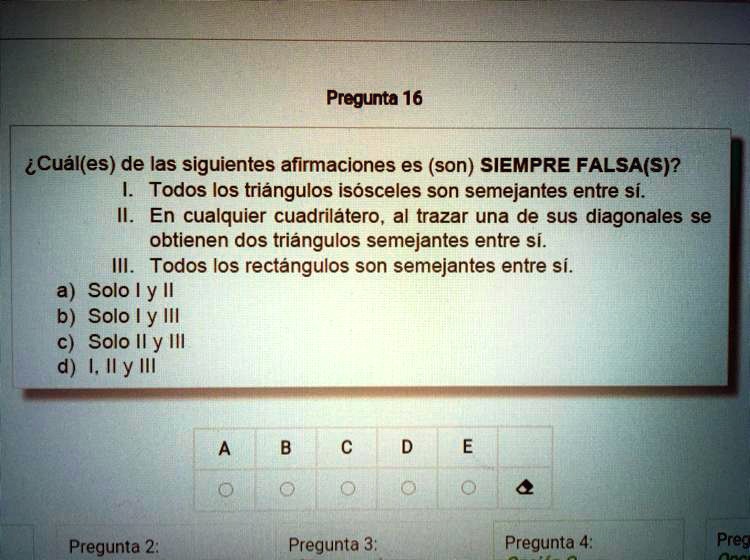 SOLVED: Cuales Son Siempre Falsas? Pregunta 16 ICuál(es) De Las ...