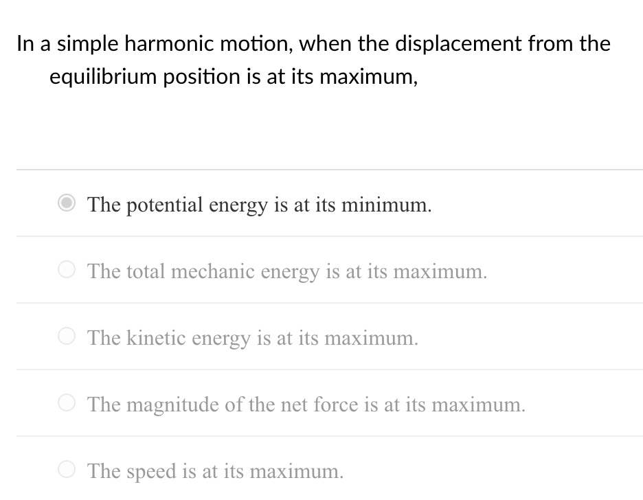 SOLVED In a simple harmonic motion, when the displacement from the